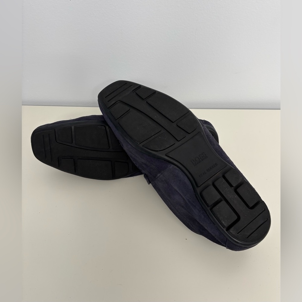 Hugo Boss Men's Navy Genuine Suede Leather Loafers Size 12 - Picture 6 of 8